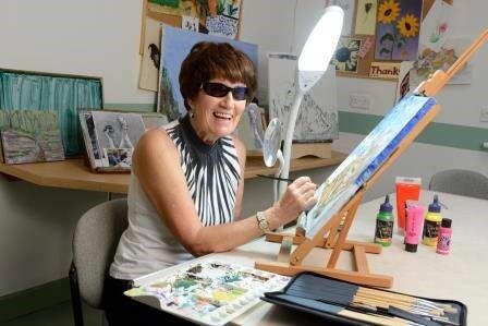 This is a picture of Val in the Sight Concern Art class