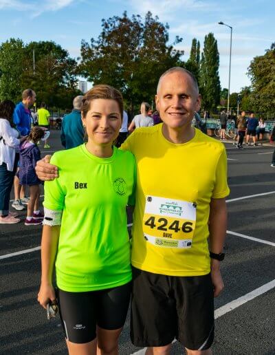 a photo of dave williams and his guide runner bex jones before the worcester run 2019