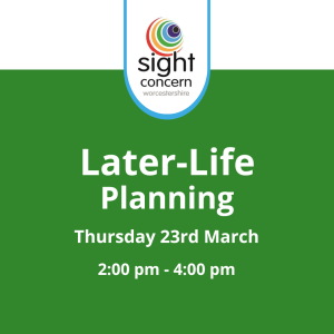 Sight Concern Logo, Thuesday 23 March 2 pm to 4 pm
